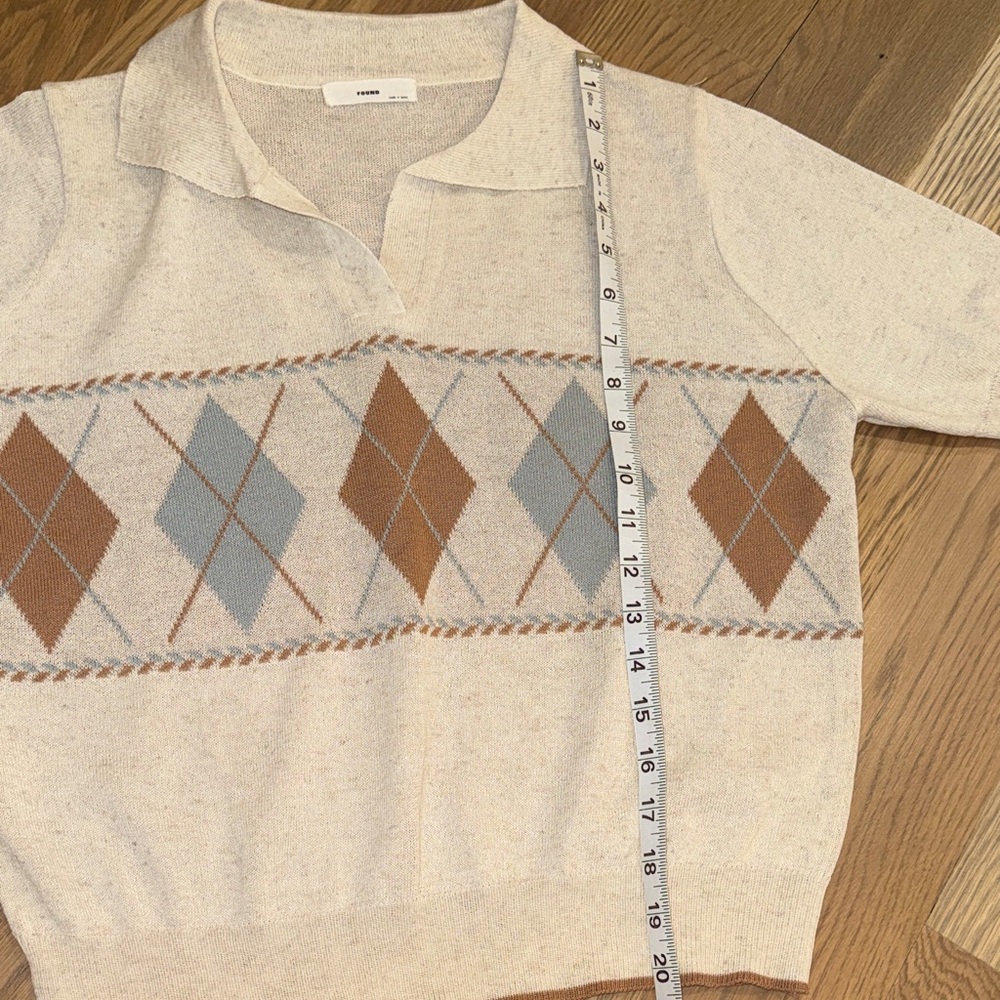 FOUND Anthropologie Argyle Patterned Sweater - image 4